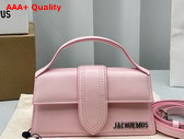 Jacquemus Le Bambino Small Flap Bag in Light Pink Glazed Leather Replica