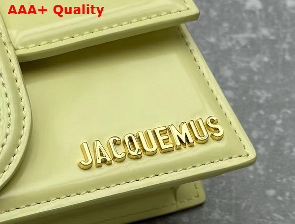 Jacquemus Le Bambino Small Flap Bag in Pale Yellow Glazed Leather Replica