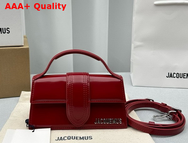 Jacquemus Le Bambino Small Flap Bag in Red Patent Leather Replica