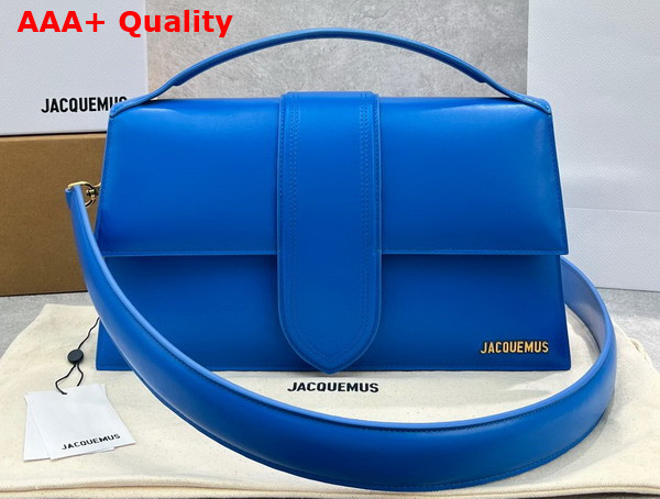 Jacquemus Le Bambinou Envelope Handbag in Blue Leather Replica