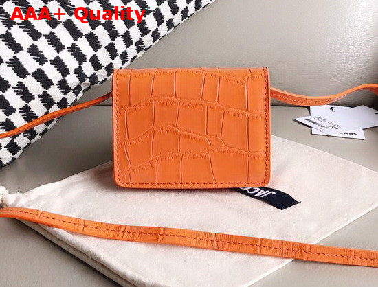 Jacquemus Le Bello Mini Croc Effect Leather Shoulder Bag in Orange Replica