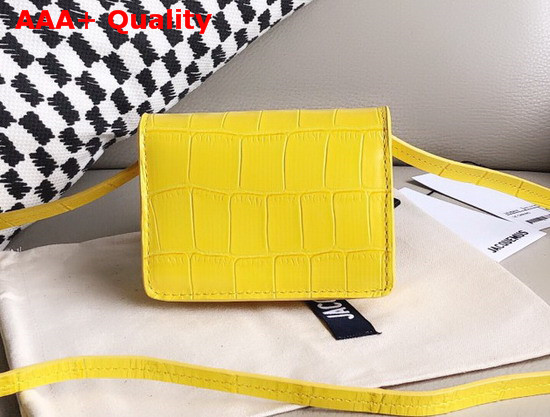 Jacquemus Le Bello Mini Croc Effect Leather Shoulder Bag in Yellow Replica