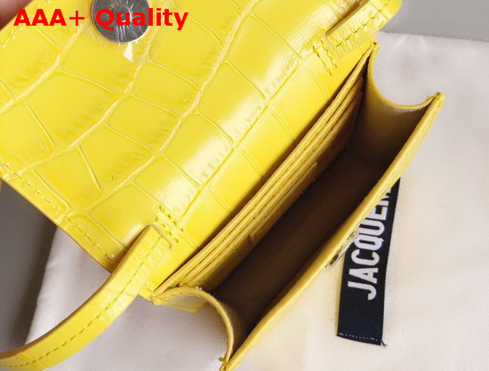 Jacquemus Le Bello Mini Croc Effect Leather Shoulder Bag in Yellow Replica