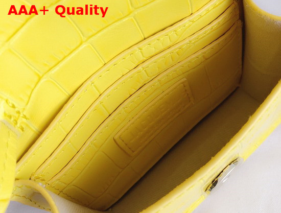 Jacquemus Le Bello Mini Croc Effect Leather Shoulder Bag in Yellow Replica