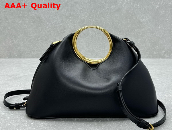 Jacquemus Le Calino Les Sculptures Ring Handbag in Black Nappa Leather Replica