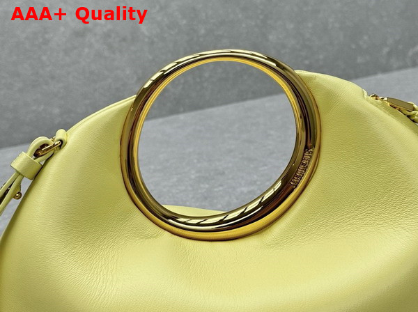 Jacquemus Le Calino Les Sculptures Ring Handbag in Pale Yellow Nappa Leather Replica