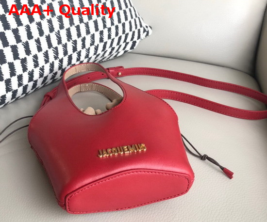 Jacquemus Le Carino Leather Bucket Bag in Red Replica