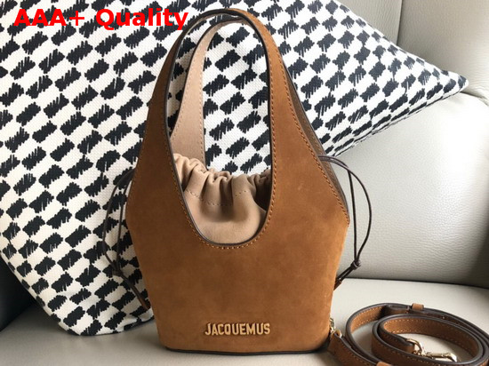 Jacquemus Le Carino Suede Bucket Bag in Brown Replica