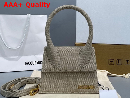 Jacquemus Le Chiquito Dark Beige Canvas Bag Replica