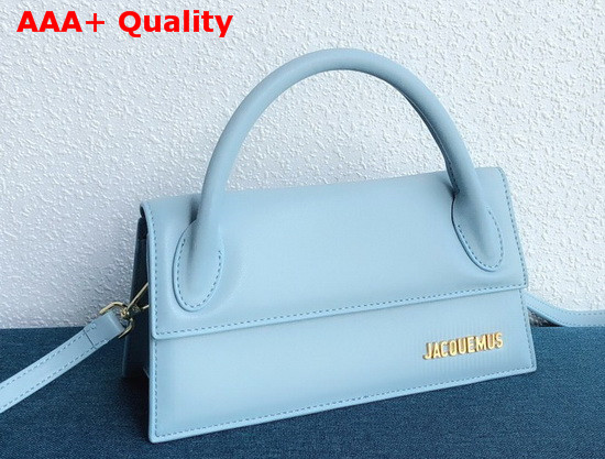 Jacquemus Le Chiquito Long Bag in Light Blue Leather Replica