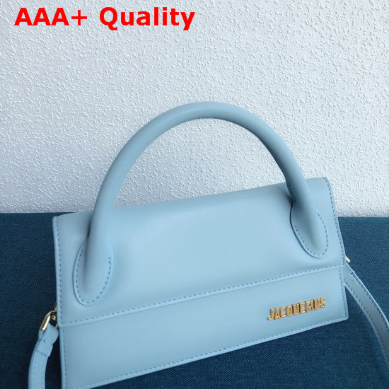 Jacquemus Le Chiquito Long Bag in Light Blue Leather Replica