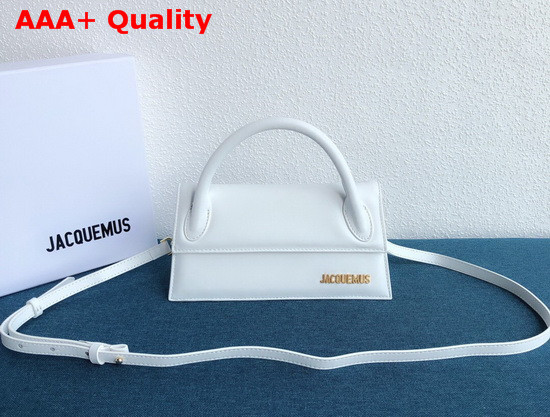 Jacquemus Le Chiquito Long Bag in White Leather Replica