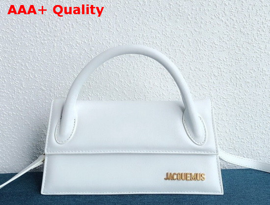 Jacquemus Le Chiquito Long Bag in White Leather Replica