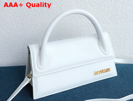 Jacquemus Le Chiquito Long Bag in White Leather Replica