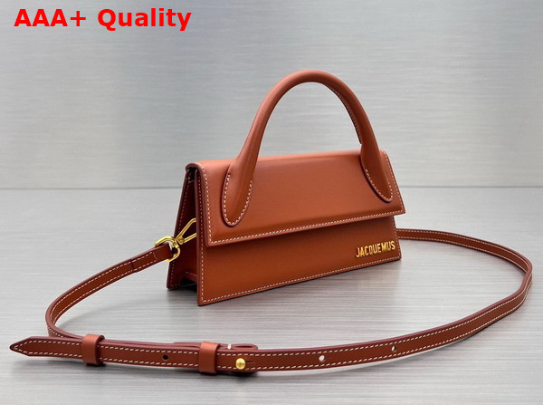 Jacquemus Le Chiquito Long Leather Handbag in Brown Replica