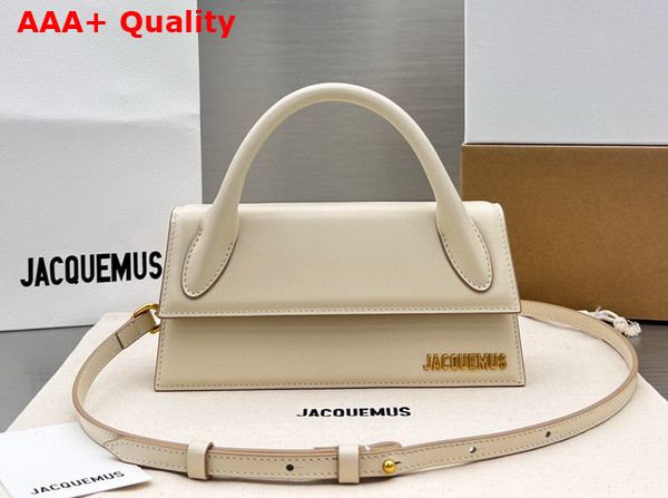 Jacquemus Le Chiquito Long Leather Handbag in Ivory Replica