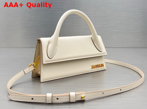 Jacquemus Le Chiquito Long Leather Handbag in Ivory Replica