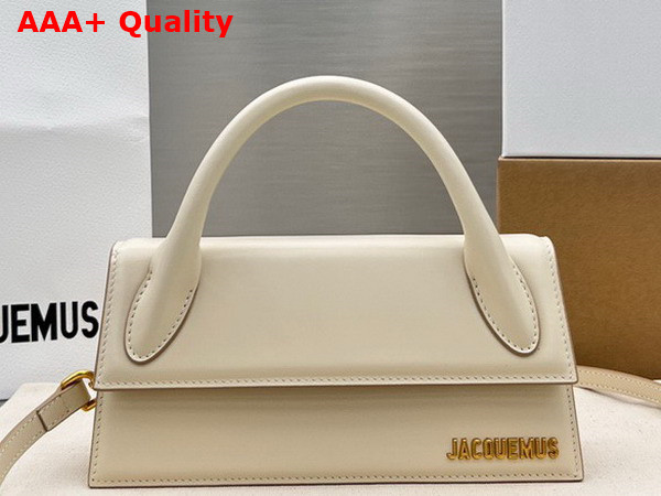 Jacquemus Le Chiquito Long Leather Handbag in Ivory Replica