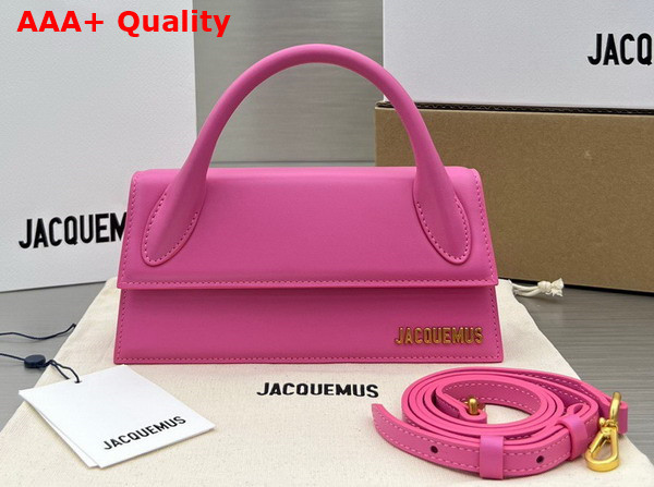 Jacquemus Le Chiquito Long Leather Handbag in Pink Replica