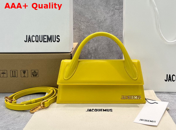 Jacquemus Le Chiquito Long Leather Handbag in Yellow Replica