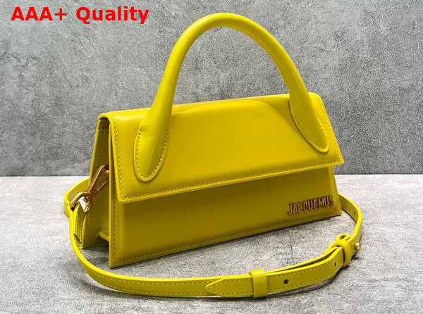 Jacquemus Le Chiquito Long Leather Handbag in Yellow Replica