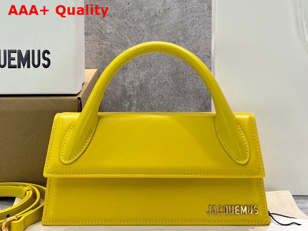 Jacquemus Le Chiquito Long Leather Handbag in Yellow Replica