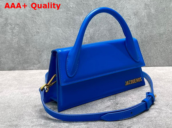 Jacquemus Le Chiquito Long Signature Leather Handbag in Blue Replica