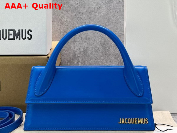 Jacquemus Le Chiquito Long Signature Leather Handbag in Blue Replica