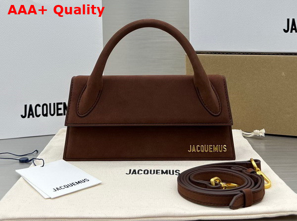 Jacquemus Le Chiquito Long Signature Leather Handbag in Brown Replica