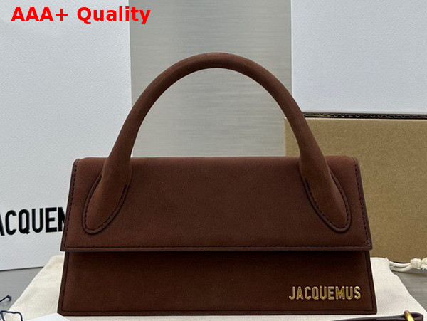 Jacquemus Le Chiquito Long Signature Leather Handbag in Brown Replica