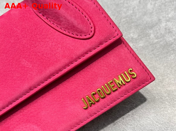 Jacquemus Le Chiquito Long Signature Leather Handbag in Rose Pink Suede Leather Replica