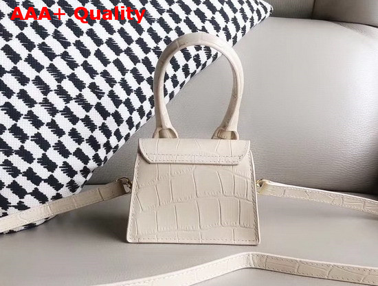 Jacquemus Le Chiquito Mini Bag in Beige Croc Effect Leather Replica