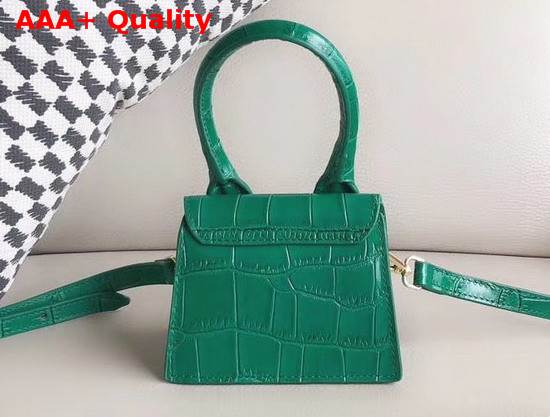 Jacquemus Le Chiquito Mini Bag in Green Croc Effect Leather Replica