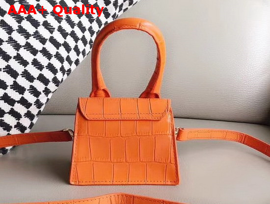 Jacquemus Le Chiquito Mini Bag in Orange Croc Effect Leather Replica