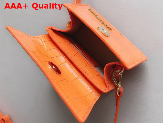 Jacquemus Le Chiquito Mini Bag in Orange Croc Effect Leather Replica