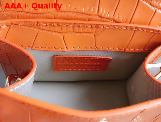 Jacquemus Le Chiquito Mini Bag in Orange Croc Effect Leather Replica