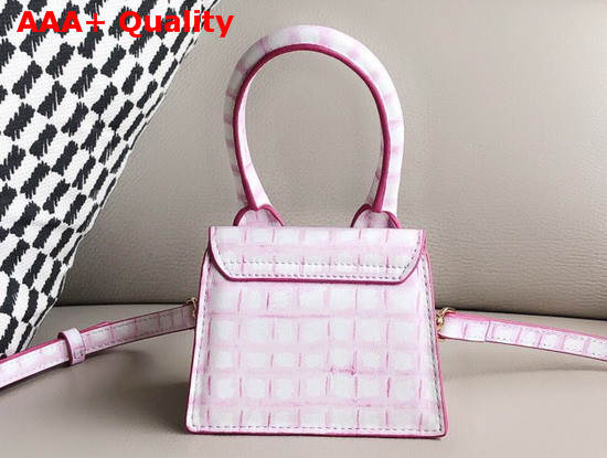 Jacquemus Le Chiquito Mini Bag in Pale Pink Croc Effect Leather Replica