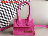 Jacquemus Le Chiquito Mini Bag in Rose Croc Effect Leather Replica