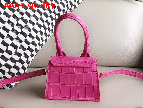 Jacquemus Le Chiquito Mini Bag in Rose Croc Effect Leather Replica