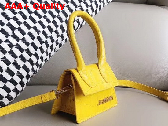 Jacquemus Le Chiquito Mini Bag in Yellow Croc Effect Leather Replica