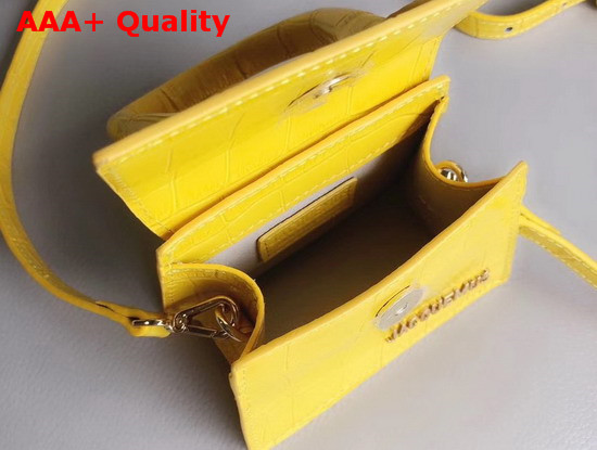 Jacquemus Le Chiquito Mini Bag in Yellow Croc Effect Leather Replica