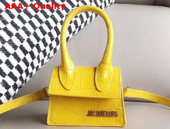 Jacquemus Le Chiquito Mini Bag in Yellow Croc Effect Leather Replica