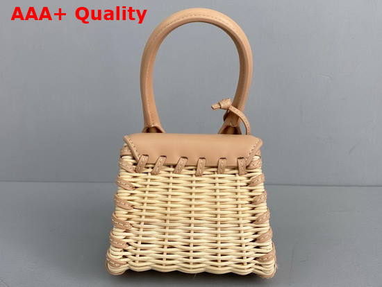 Jacquemus Le Chiquito Mini Leather and Wicker Bag Beige Replica