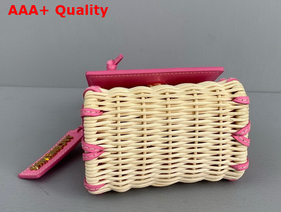 Jacquemus Le Chiquito Mini Leather and Wicker Bag Pink Replica