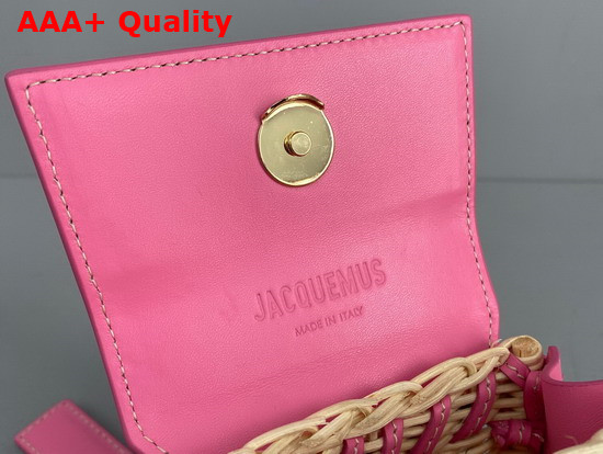 Jacquemus Le Chiquito Mini Leather and Wicker Bag Pink Replica