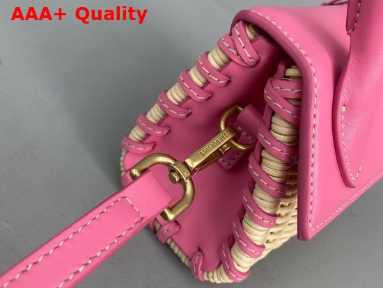 Jacquemus Le Chiquito Mini Leather and Wicker Bag Pink Replica