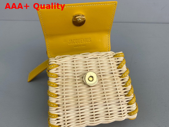 Jacquemus Le Chiquito Mini Leather and Wicker Bag Yellow Replica