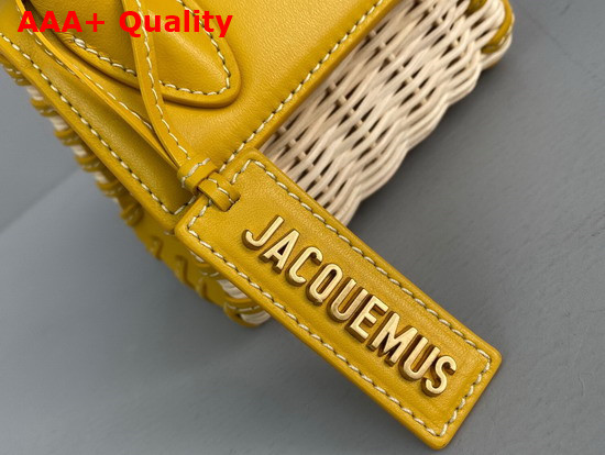 Jacquemus Le Chiquito Mini Leather and Wicker Bag Yellow Replica