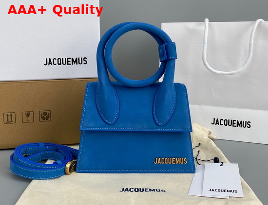 Jacquemus Le Chiquito Noeud Bag Blue Nubuck Replica