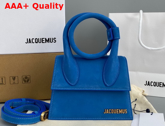 Jacquemus Le Chiquito Noeud Bag Blue Nubuck Replica